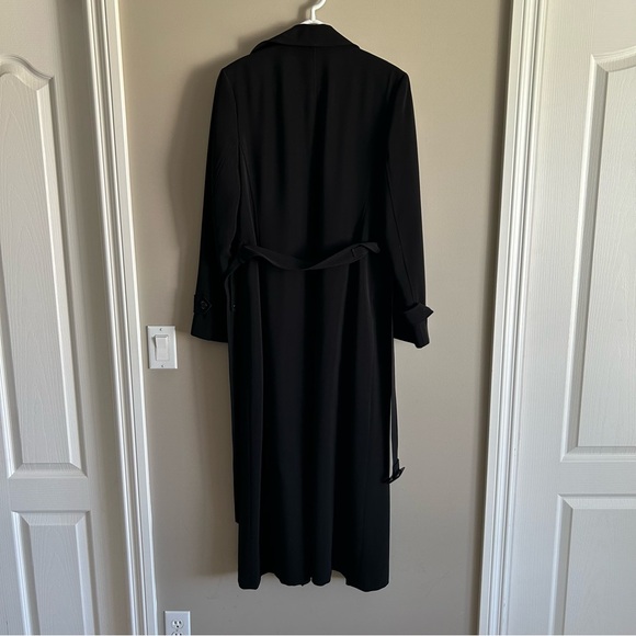 Lovely Long Black Trench/Dress Coat with belt. Great for dressing up or down - Picture 6 of 16